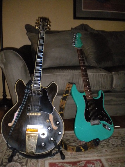 ES-355 and Green Strat